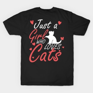 Just A Girl Who Loves Cats Cute Cat Lover T-Shirt